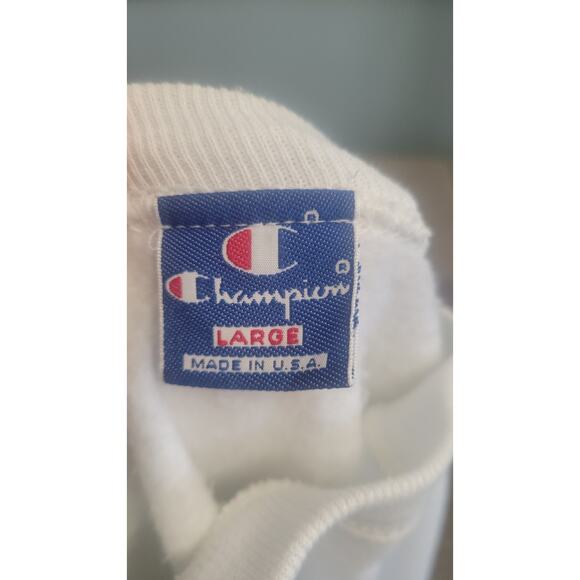 Vintage Champion Reverse Weave Crewneck Sweatshirt White Large Made in USA... - Picture 4 of 13